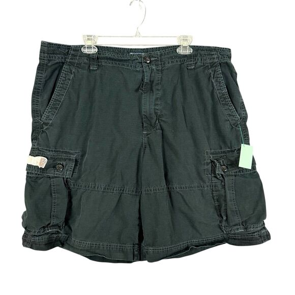Polo Jeans Company Ralph Lauren Cargo Shorts RipStop Mens 42 Black 90s Utility - Picture 1 of 12